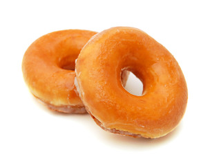 Wall Mural - sugary donut isolated on a white background