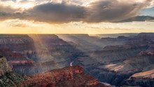 Grand Canyon Sunset From Hopi Point During Summer Monsoon