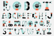 robot font collection flat design