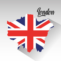 Poster - london map with england flag inside vector illustration