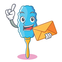 Sticker - With envelope feather duster character cartoon