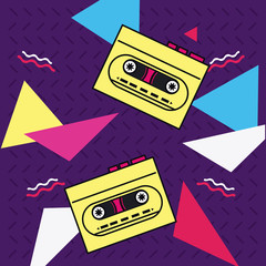 Poster - 80s background style vector illustration graphic design