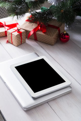 Fototapete - Christmas online shopping background