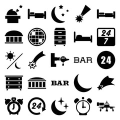 Sticker - Set of 25 night filled icons