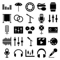 Poster - Set of 25 studio filled icons