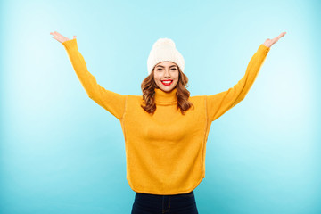 Canvas Print - Portrait of an excited young girl