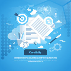 Poster - Creativity Idea Development Concept Web Banner With Copy Space Vector Illustration