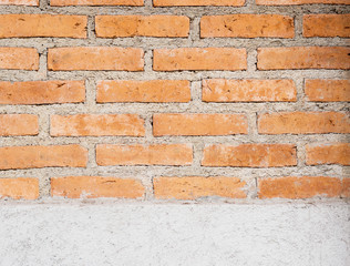 brick and concrete wall texture architecture background. Text space