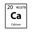 Calcium periodic table element icon on white background vector