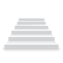 White Stairs Realistic Illustration, Vector