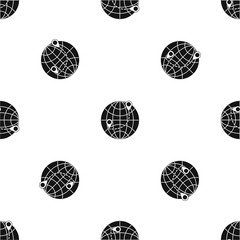 Poster - globe pattern seamless black