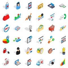 Poster - Diagram icons set, isometric style