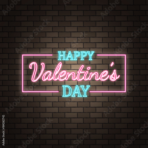 Neon Happy Valentine S Day Banner Valentine Lamp Romance Heart