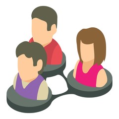 Poster - social people icon, isometric 3d style