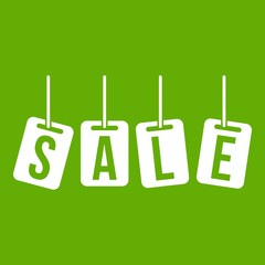 Poster - Hanging sales tags icon green