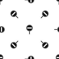 Poster - No entry sign pattern seamless black