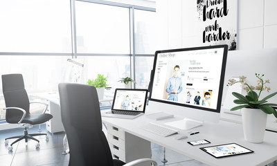 Wall Mural - office desktop online shop