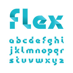Poster - Paper font. Vector alphabet with fold effect letters.
