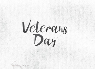 Canvas Print - Veterans Day Concept Painted Ink Word and Theme