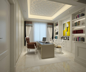 3d render of office room