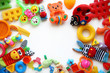 © dyageleva - Children's toys and accessorieson a White background.view from above