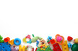 © dyageleva - Children's toys and accessorieson a White background.view from above
