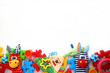 © dyageleva - Children's toys and accessorieson a White background.view from above