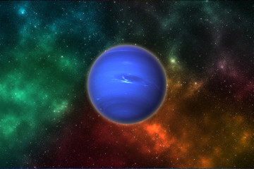 Neptune planet in outer space. Elements of this image furnished by NASA