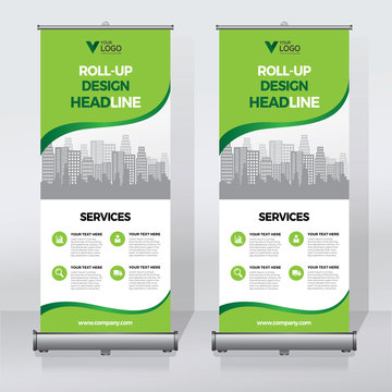 Roll up banner design print template