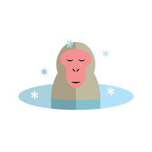 Japanese Macaque Icon. Vector Illustration.