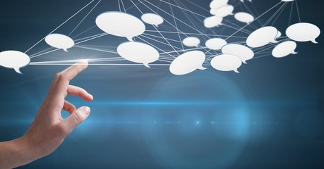 Poster - Hand touching 3D cloud icons