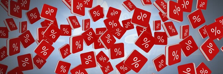Poster - percent symbol icons with grey vignette background