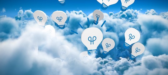 Poster - Composite image of glowing light bulb icon