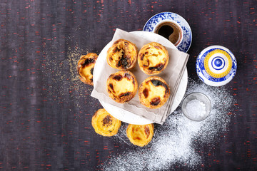 Wall Mural - Pastel de Nata served with coffee