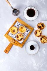 Wall Mural - Pastel de Nata served with coffee