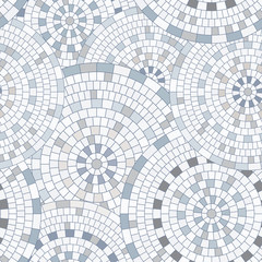 Fototapete - Abstract seamless pattern of geometric shapes. Circular mosaic.