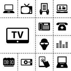 Poster - Display icons. set of 13 editable filled display icons