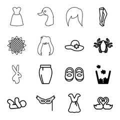 Wall Mural - Set of 16 beautiful outline icons