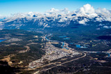 Fototapeta Natura - Town of Jasper from Whistler Mountain, Jasper National Park, Alberta, Canada