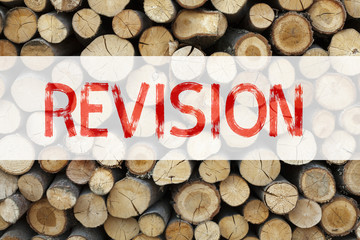Leinwandbilder - Conceptual announcement text caption inspiration showing Revision Business concept for Repeat Repetition Education Material for Exam written on wooden background with copy space