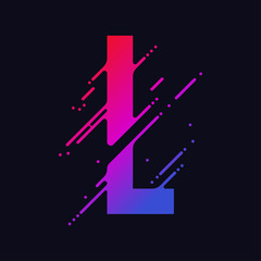 Wall Mural - Alphabet letter, stylized colorful liquid ink font. Vector