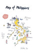 © miminoshka12 - Map of attractions of Philippines, watercolor hand drawn, vector illustration