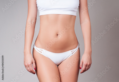 Woman Waist Girl With Perfect Body Shape Flat Belly In