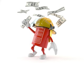 Sticker - Fire extinguisher character with money