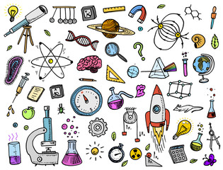 Wall Mural - engraved hand drawn in old sketch and vintage style. scientific formulas and calculations in physics