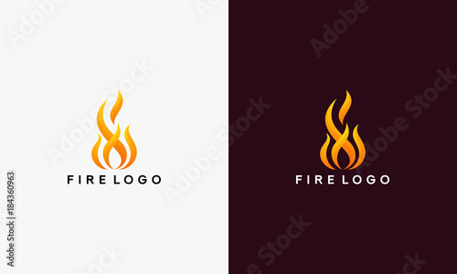 Photographie 3D Fire Flame Logo design vector template vector