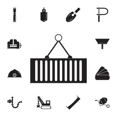 Poster - crane holding container icon. Set of construction tools icons. Web Icons Premium quality graphic design. Signs, outline symbols collection, simple icons for websites, web design