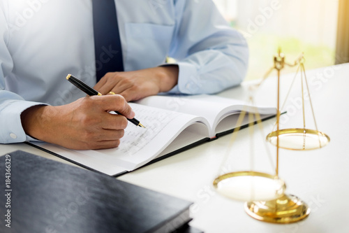 Fotografie, Tablou gavel and soundblock of justice law and lawyer working on wooden desk background