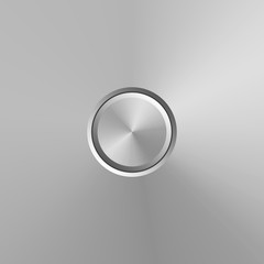 Poster - Metal button isolated on grey background. Vector realistic design element.