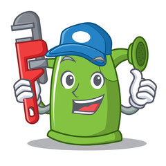 Sticker - Plumber watering can character cartoon